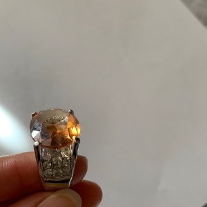 Park lane elegant ring orange & white size 7